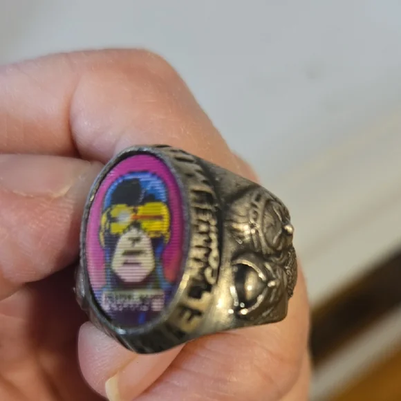 Silver Ring with Colorful Design - Picture 8 of 9